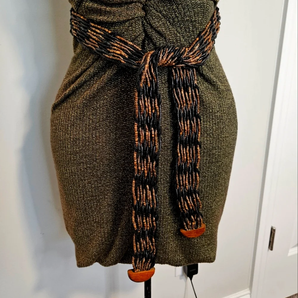 Vintage Boho Western Beaded Adjustable Black/Brown Fashion Belt